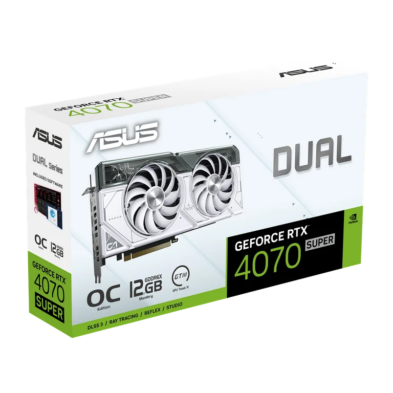 GPU RTX 4070 SUPER 12GB ASUS DUAL WHITE